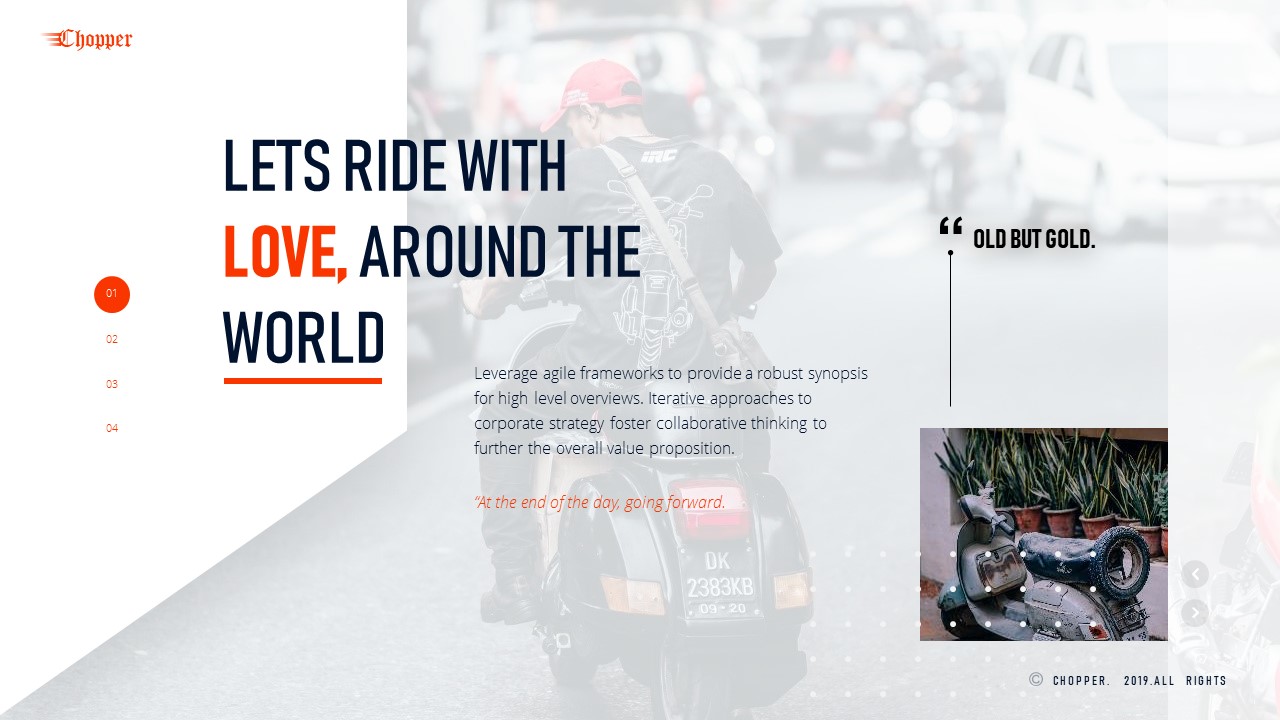 Chopper Creative Automotive Motorcycle PowerPoint Presentation Template